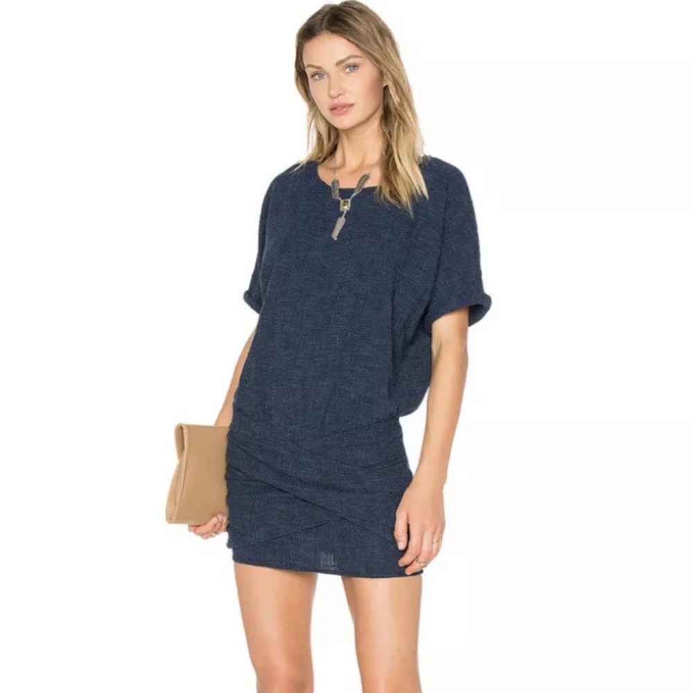 Ba&sh Becky scoop neck mini dress blue